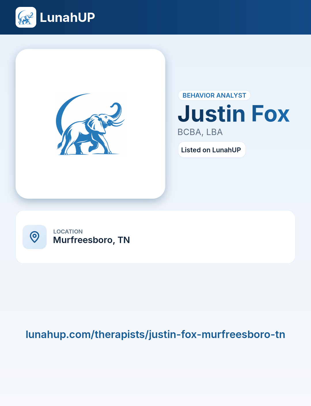 Justin Fox, BCBA, LBA. Behavior analyst. 