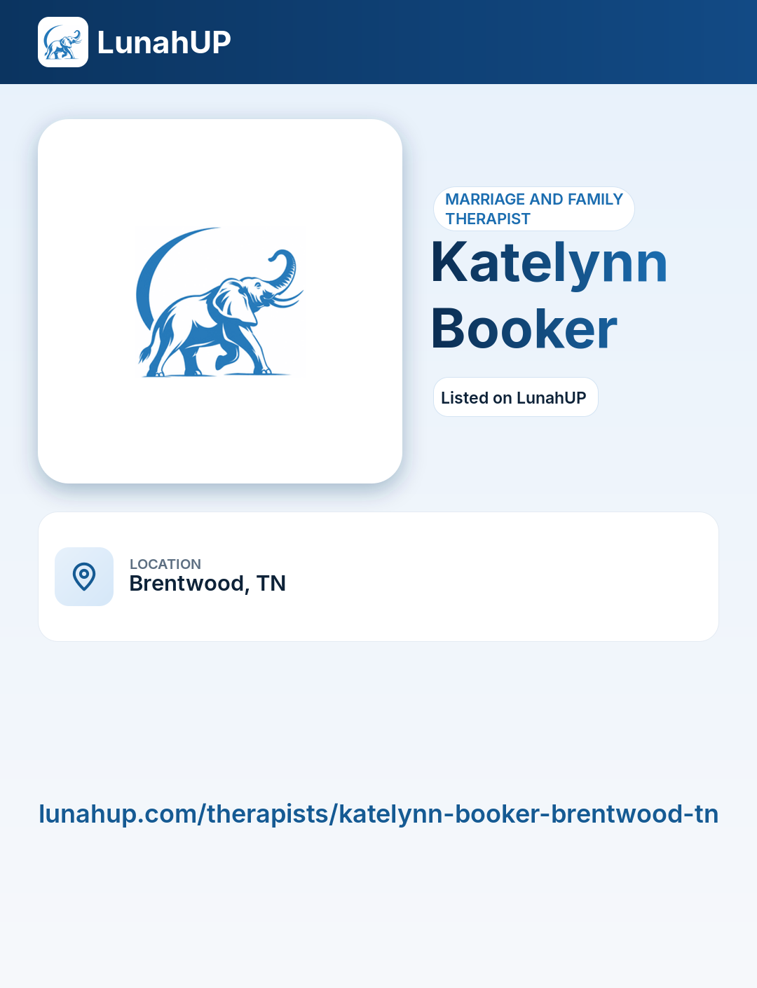 Katelynn Booker. Marriage and family therapist. 