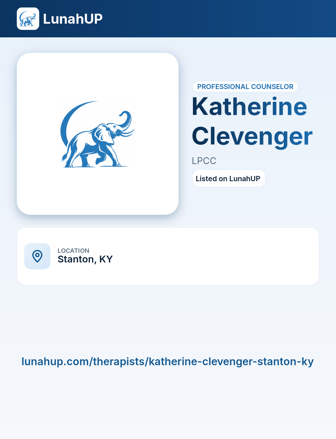 Katherine Clevenger, LPCC. Professional counselor.