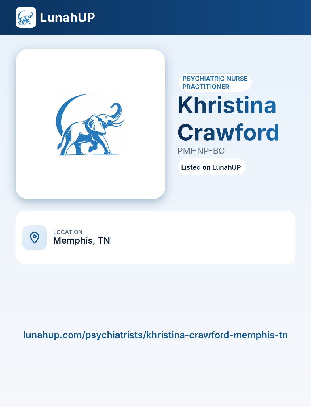 Khristina Crawford, PMHNP-BC. Psychiatric nurse practitioner. 