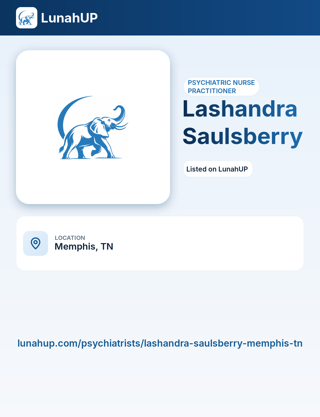 Lashandra Saulsberry. Psychiatric nurse practitioner.