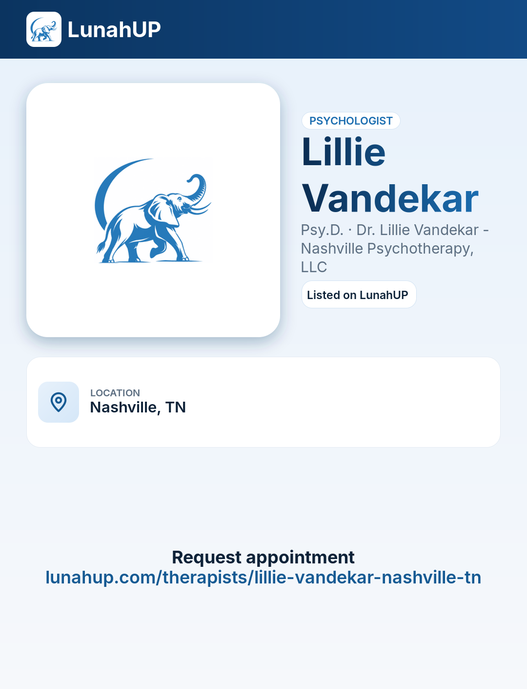 Lillie Vandekar, Psy.D.. Psychologist. 