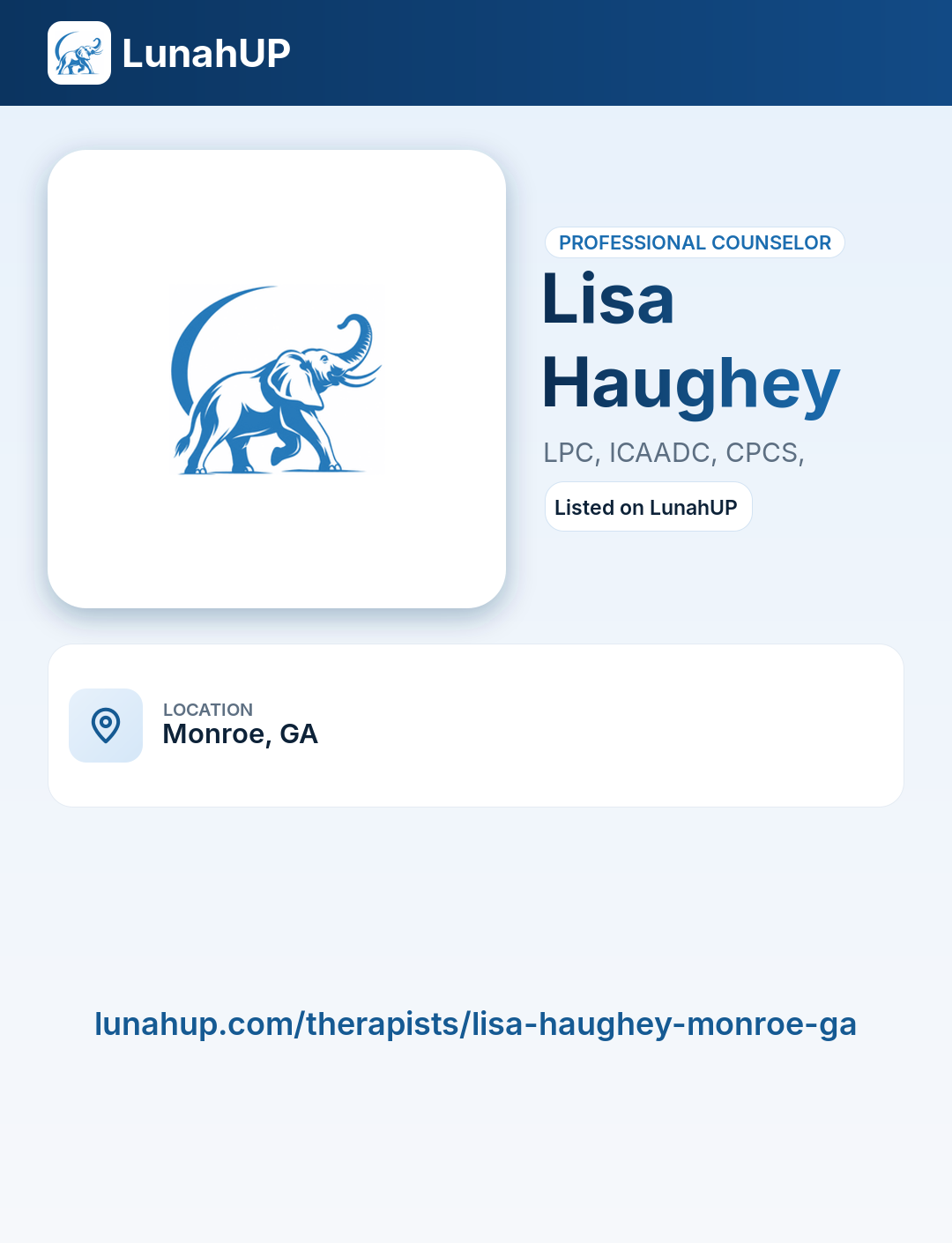 Lisa Haughey, LPC, ICAADC, CPCS,. Professional counselor.