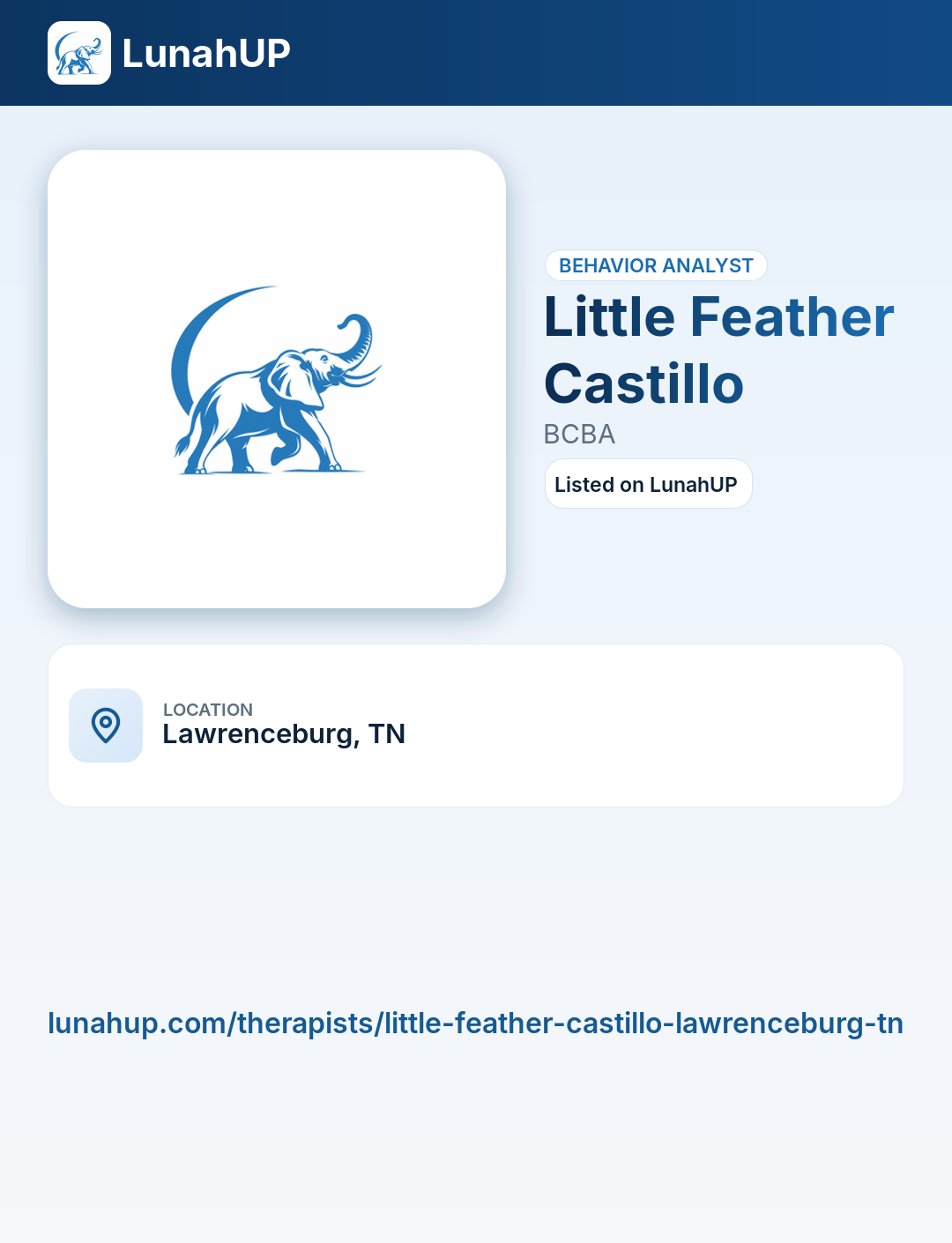 Little Feather Castillo, BCBA. Behavior analyst.