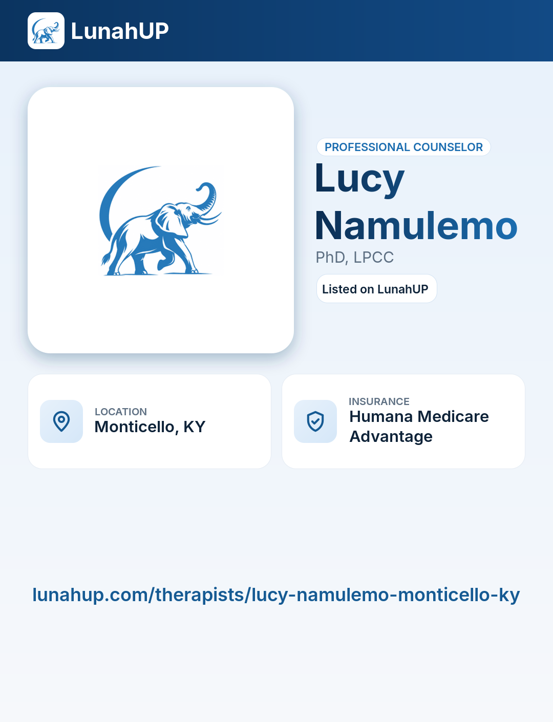 Lucy Namulemo, PhD, LPCC. Professional counselor. 