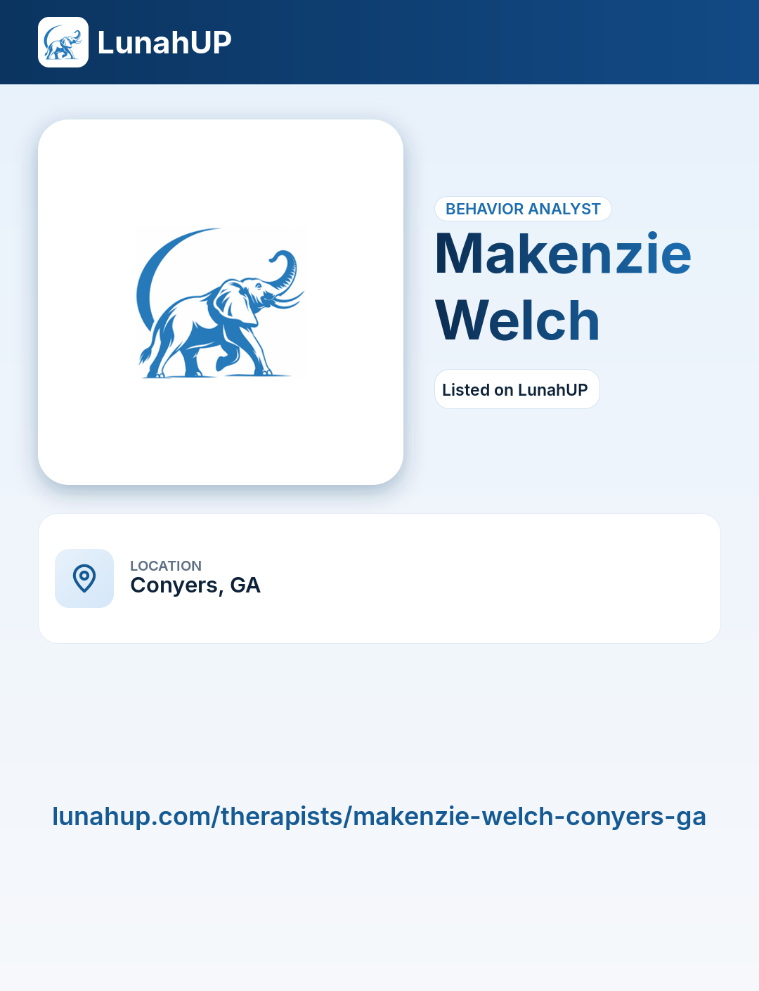 Makenzie Welch. Behavior analyst.