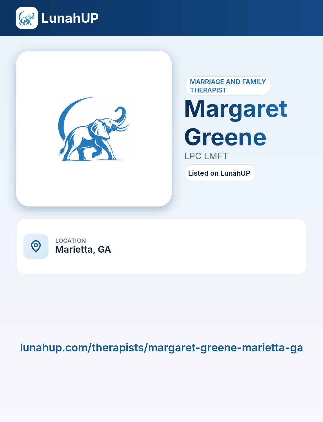 Margaret Greene, LPC LMFT. Marriage and family therapist.
