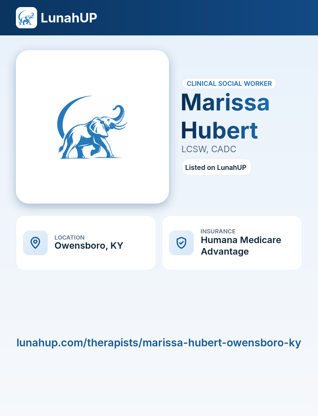 Marissa Hubert, LCSW, CADC. Clinical social worker.
