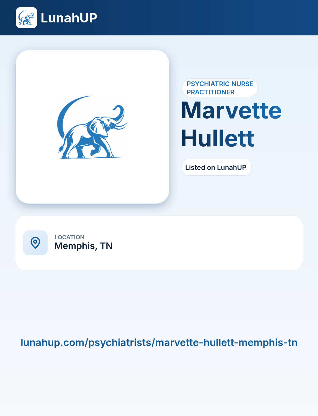 Marvette Hullett. Psychiatric nurse practitioner.