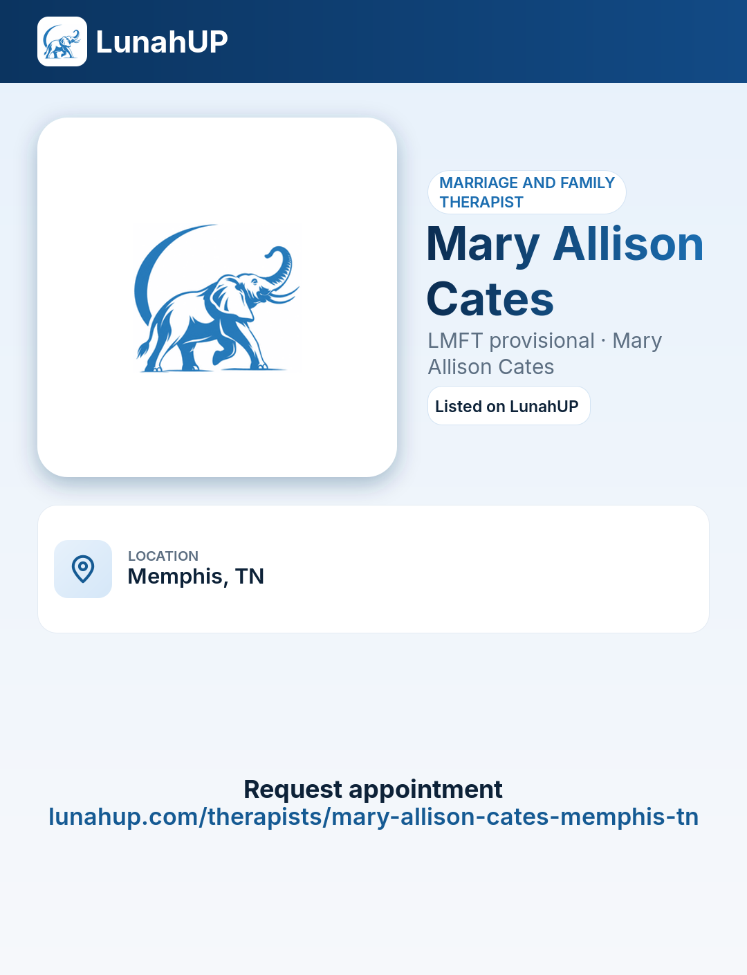 Mary Allison Cates, LMFT provisional. Marriage and family therapist.