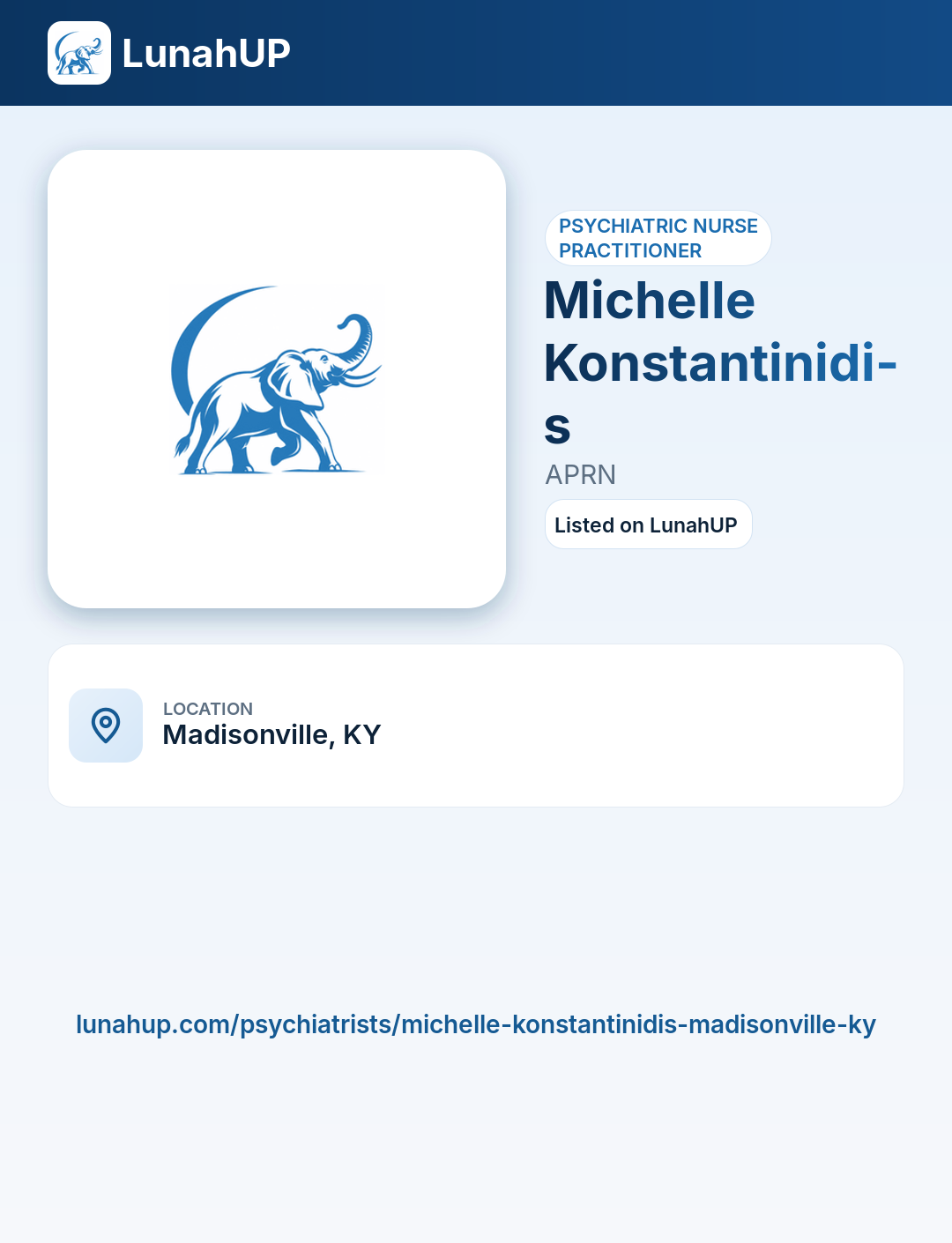 Michelle Konstantinidis, APRN. Psychiatric nurse practitioner. 