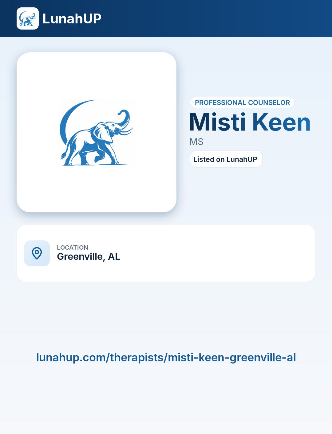Misti Keen, MS. Professional counselor. 
