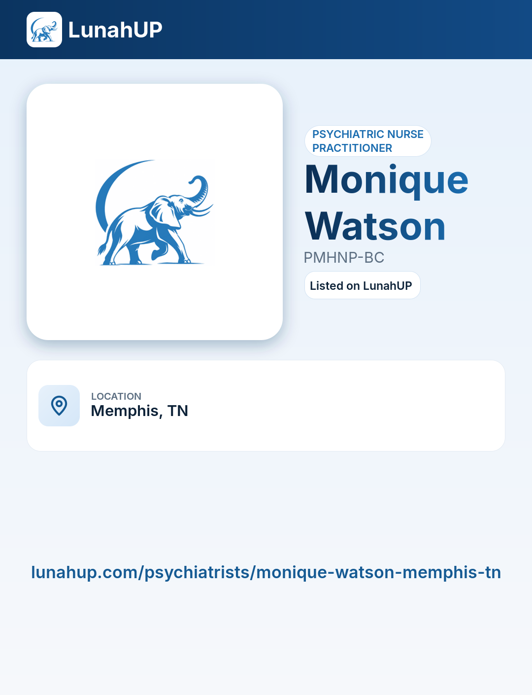 Monique Watson, PMHNP-BC. Psychiatric nurse practitioner. 