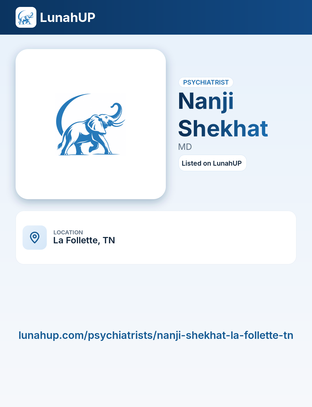 Nanji Shekhat, MD. Psychiatrist.