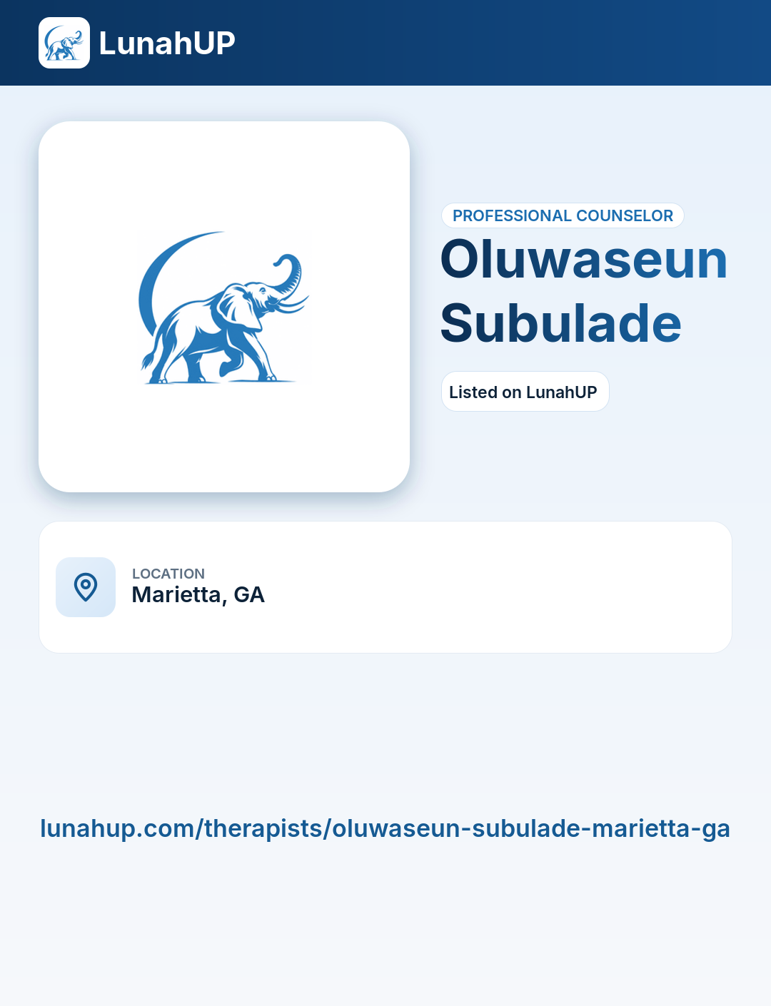 Oluwaseun Subulade. Professional counselor.