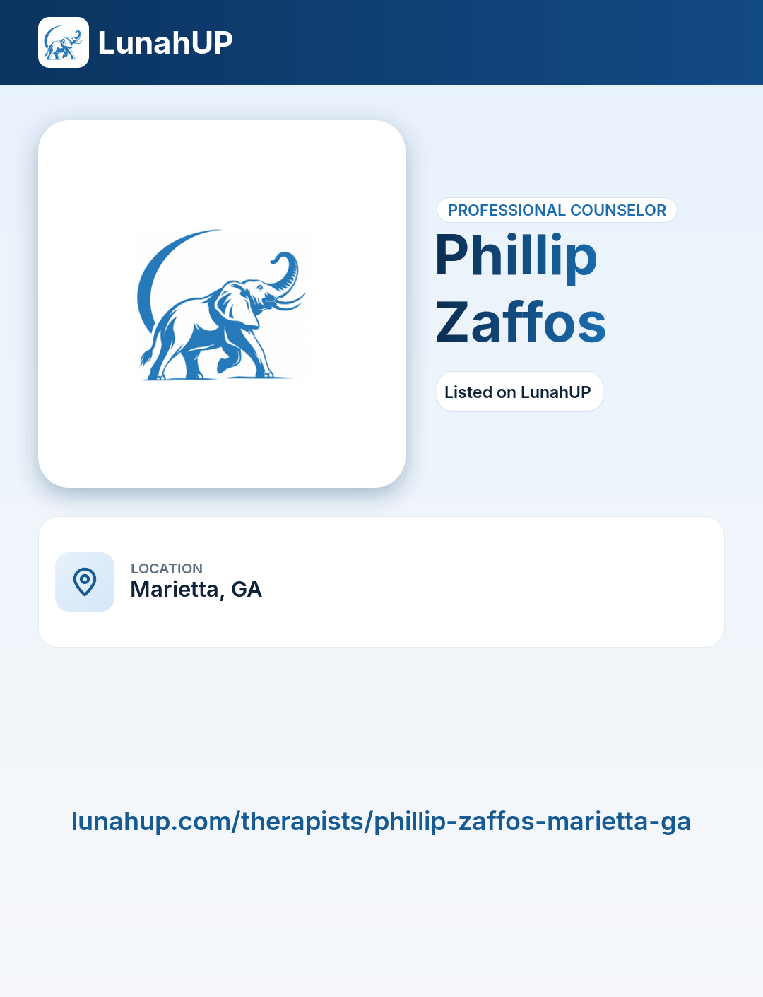 Phillip Zaffos. Professional counselor.