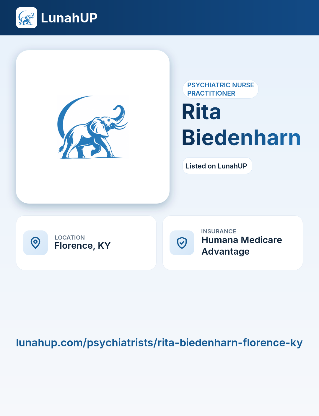 Rita Biedenharn. Psychiatric nurse practitioner. 
