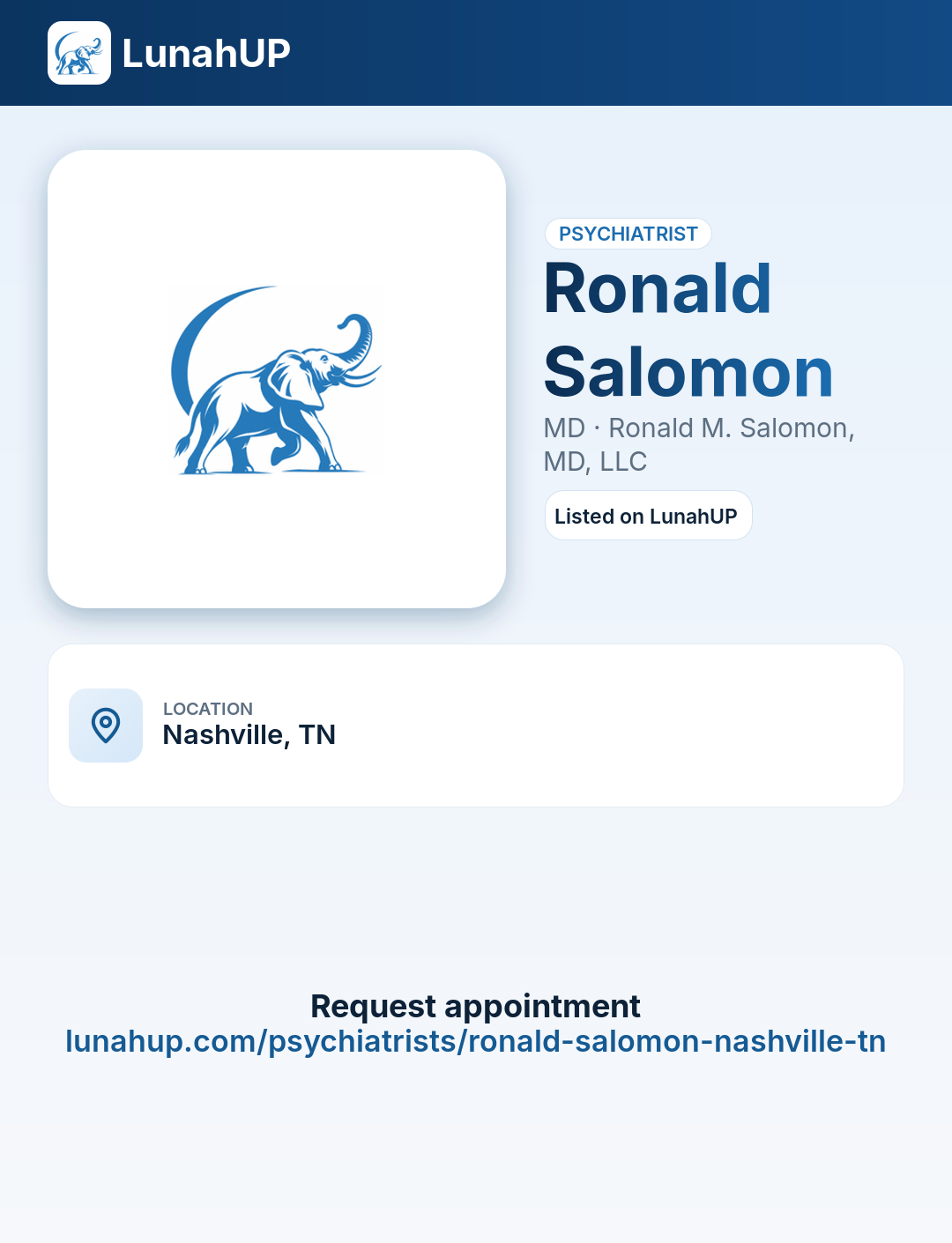 Ronald Salomon, MD. Psychiatrist.