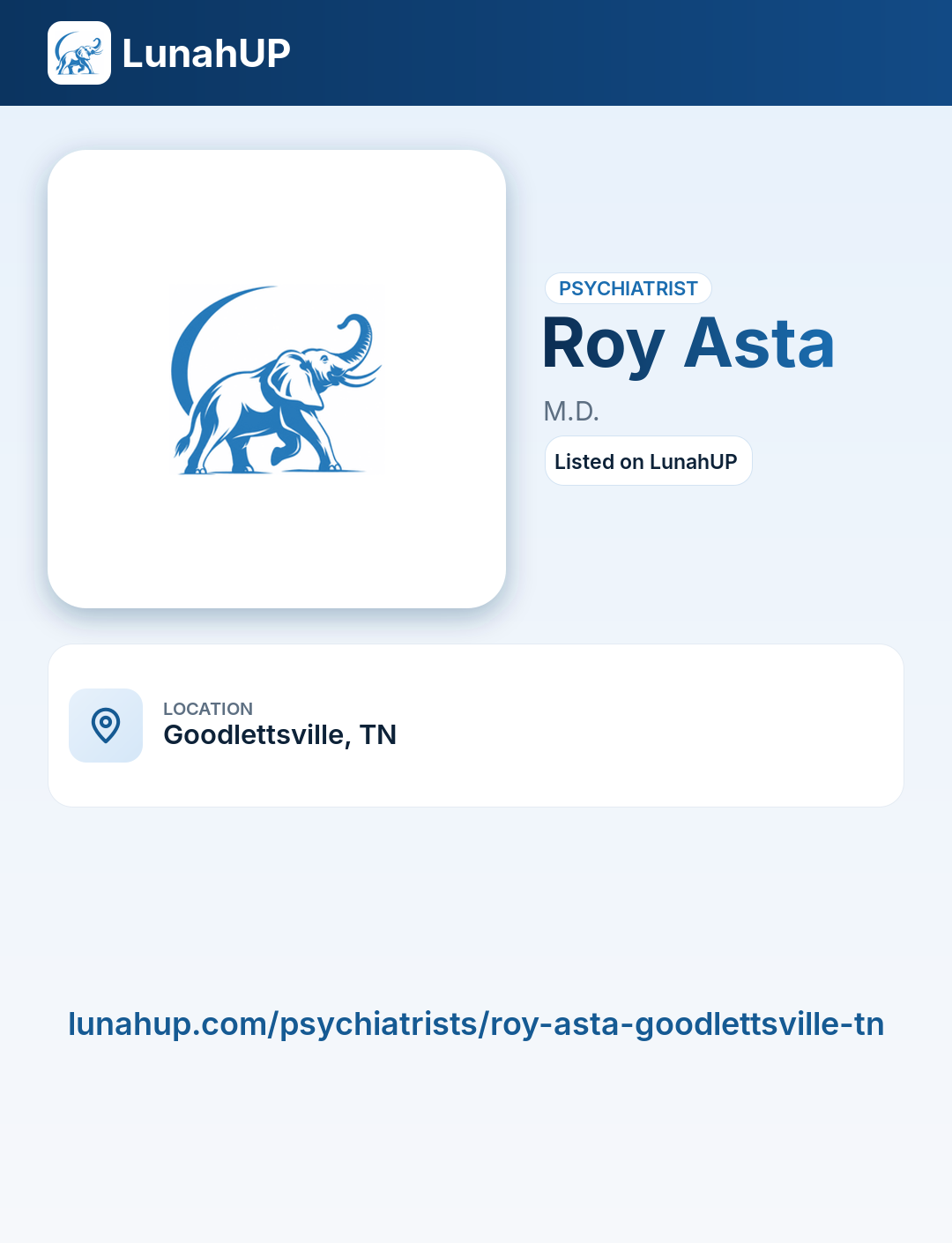 Roy Asta, M.D.. Psychiatrist.