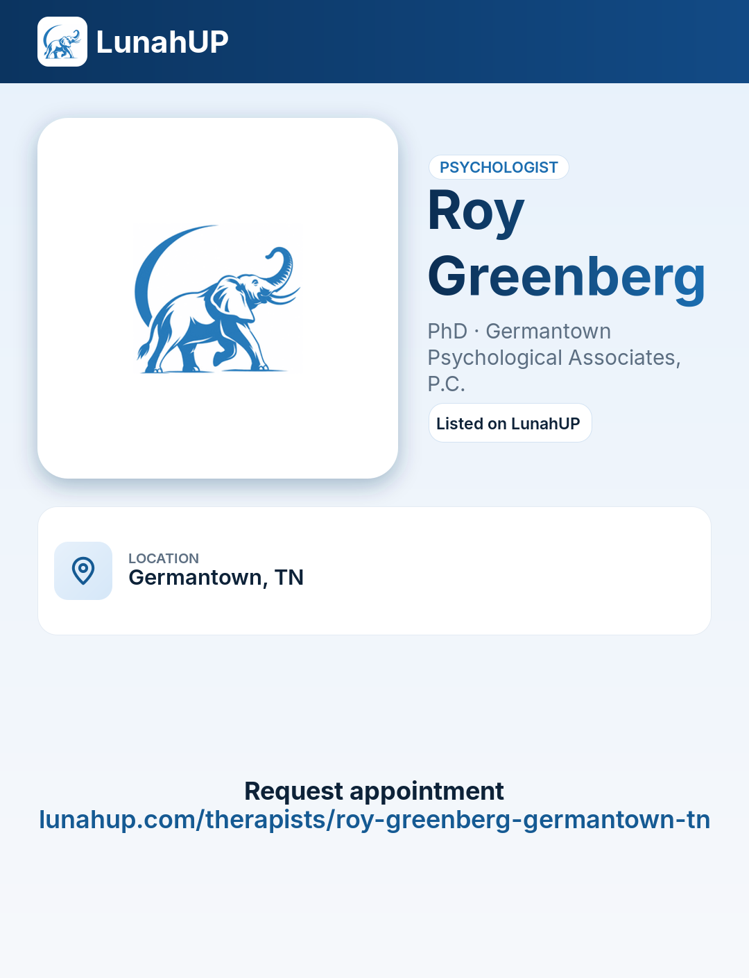 Roy Greenberg, PhD. Psychologist.
