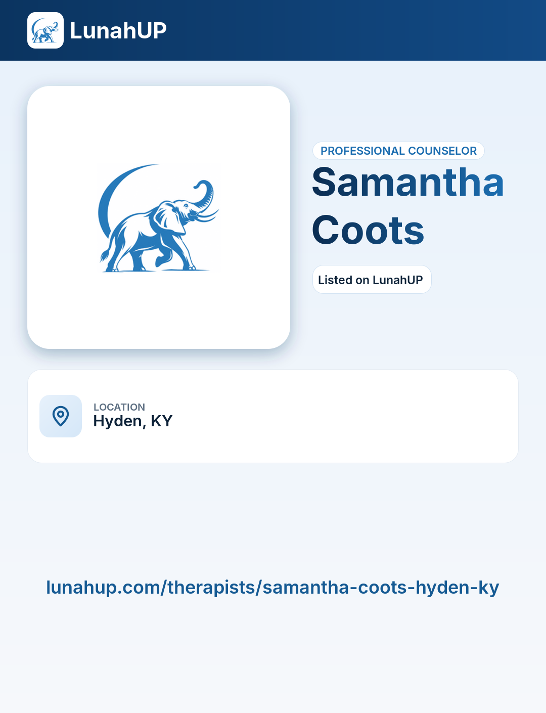 Samantha Coots. Professional counselor. 
