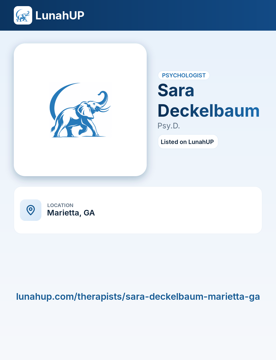 Sara Deckelbaum, Psy.D.. Psychologist. 