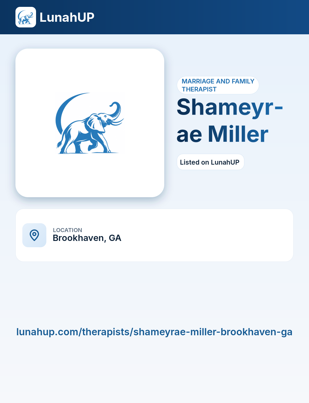 Shameyrae Miller. Marriage and family therapist. 