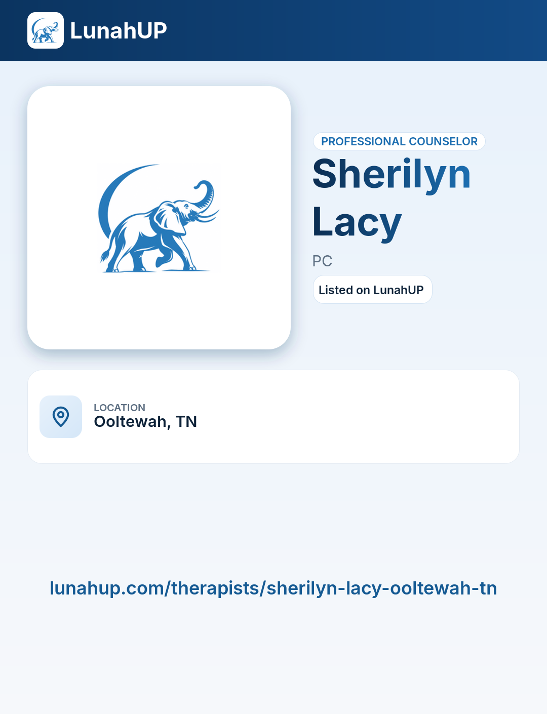 Sherilyn Lacy, PC. Professional counselor.