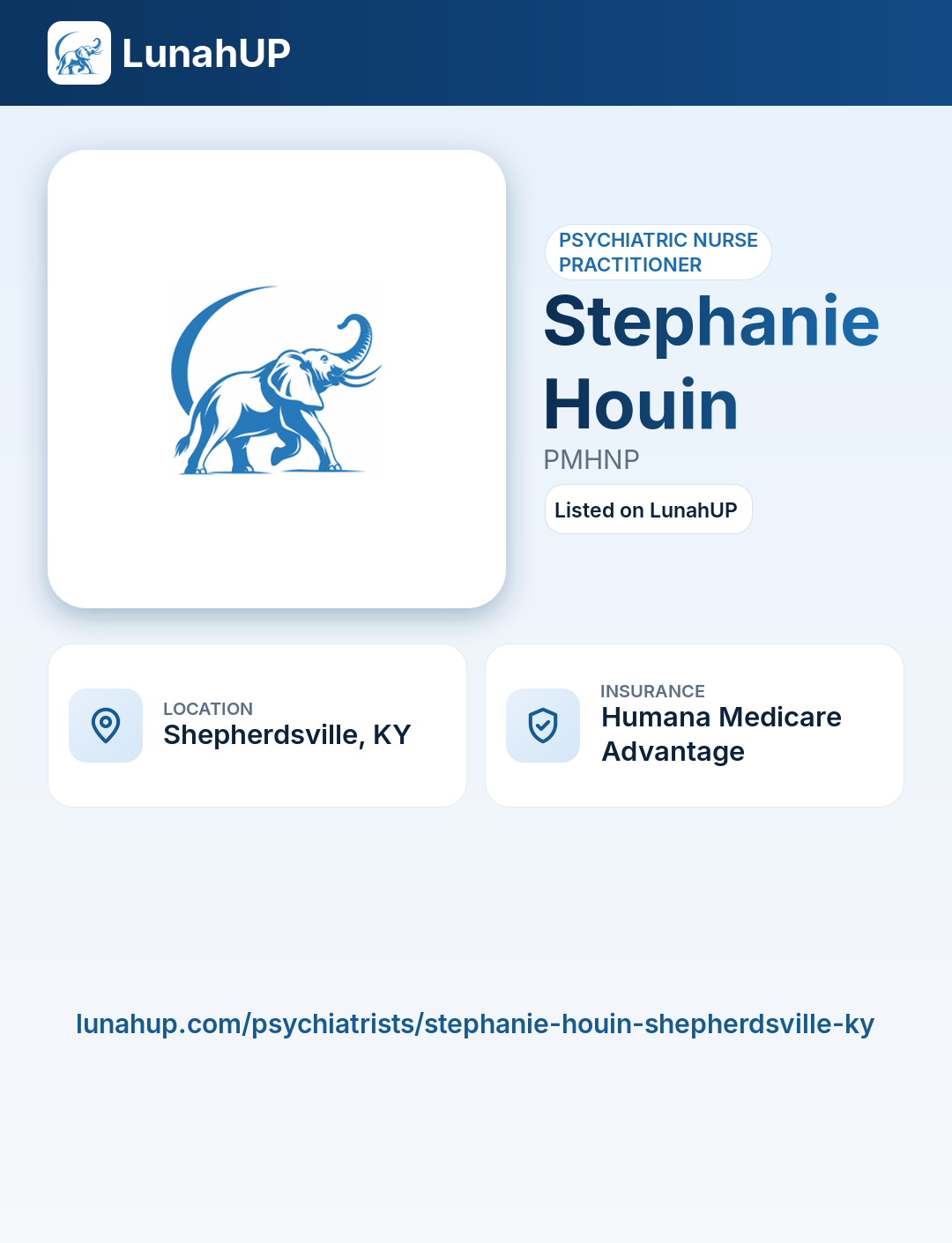 Stephanie Houin, PMHNP. Psychiatric nurse practitioner.