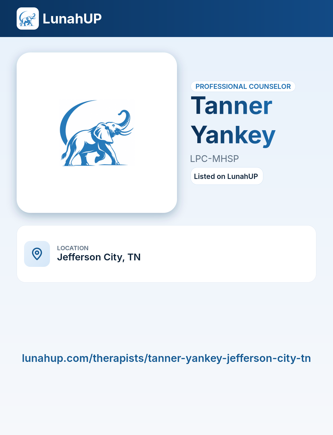Tanner Yankey, LPC-MHSP. Professional counselor. 