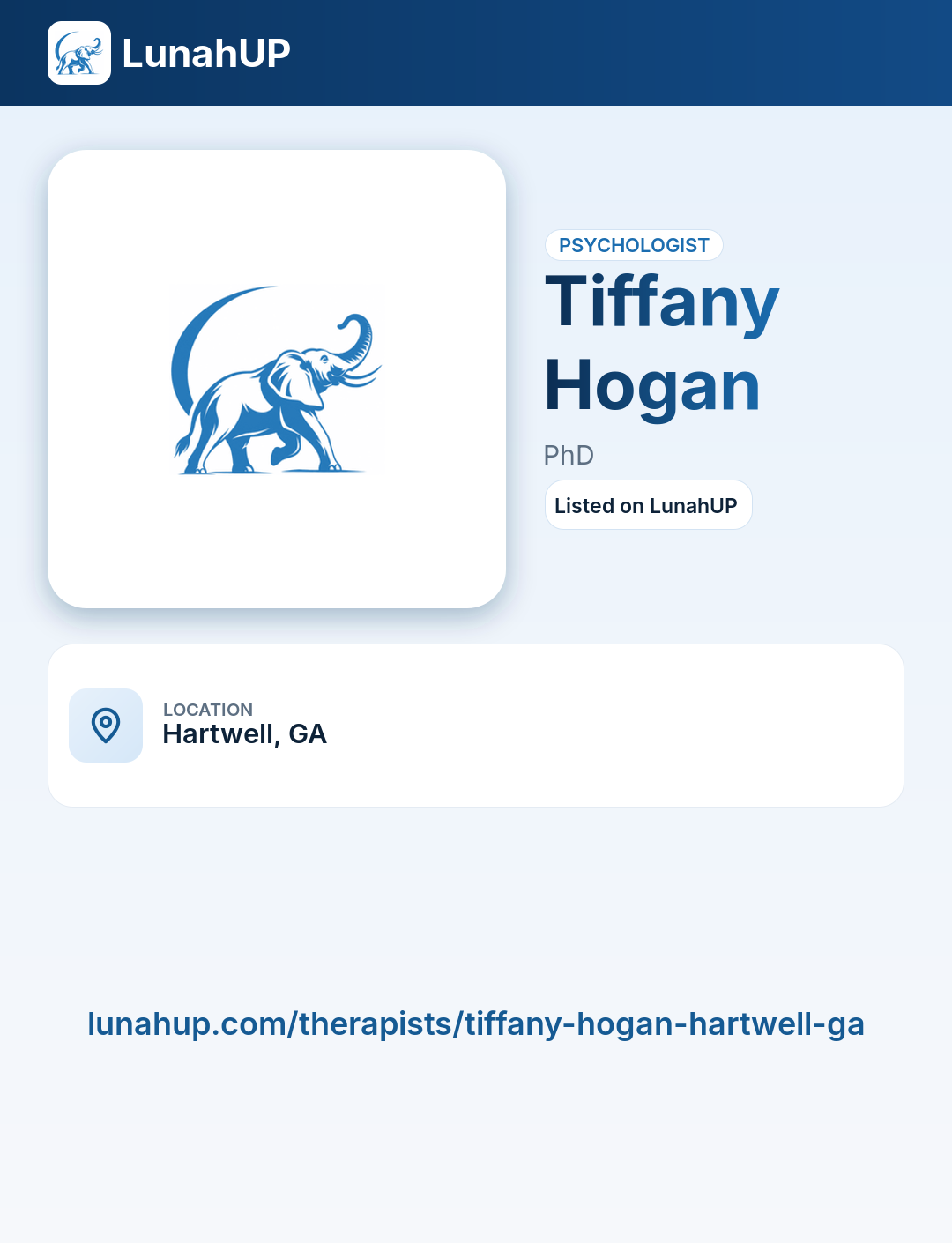 Tiffany Hogan, PhD. Psychologist.