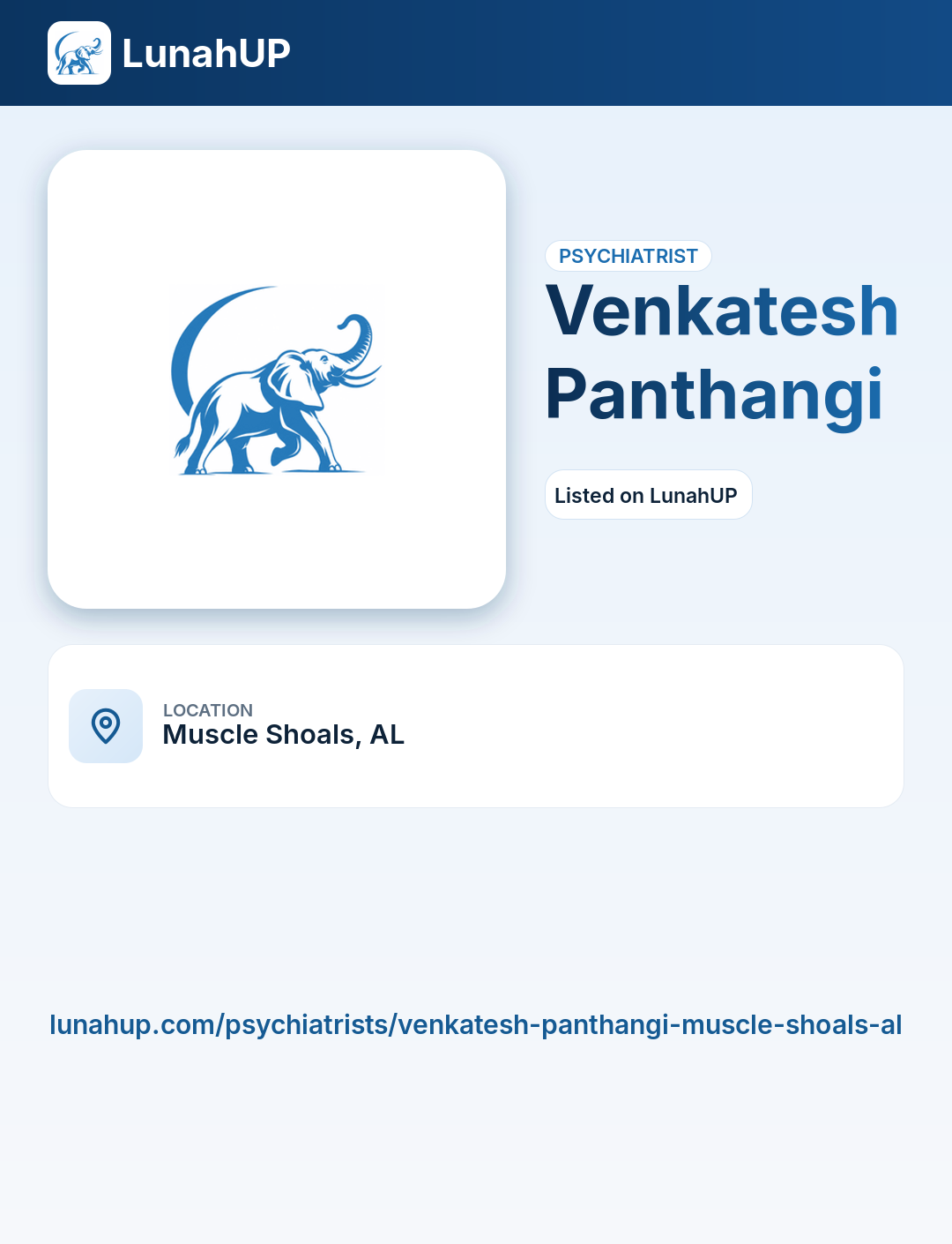 Venkatesh Panthangi. Psychiatrist.