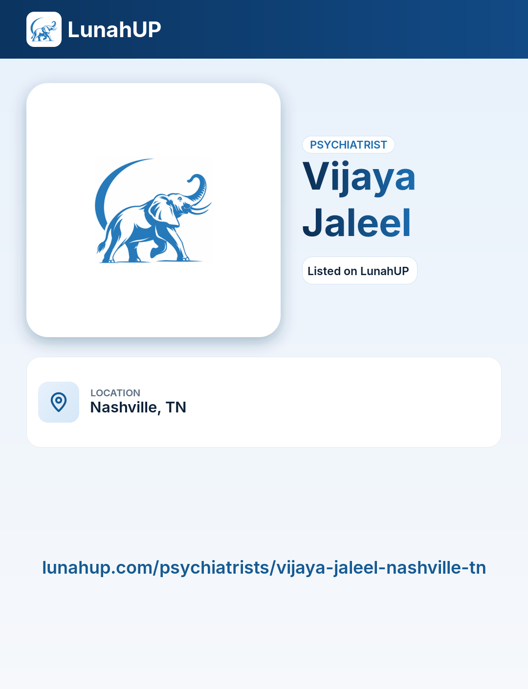 Vijaya Jaleel. Psychiatrist.
