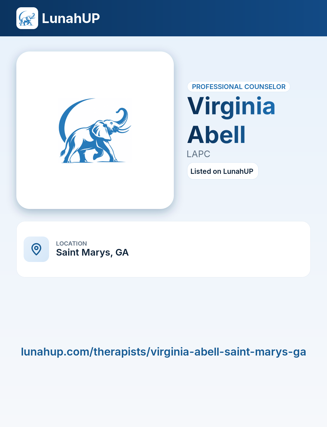 Virginia Abell, LAPC. Professional counselor.